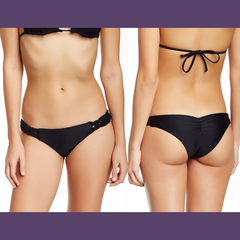 NWT Bettinis Crochet Resort Cheeky Bottom in Black‎ [SZ Large ]